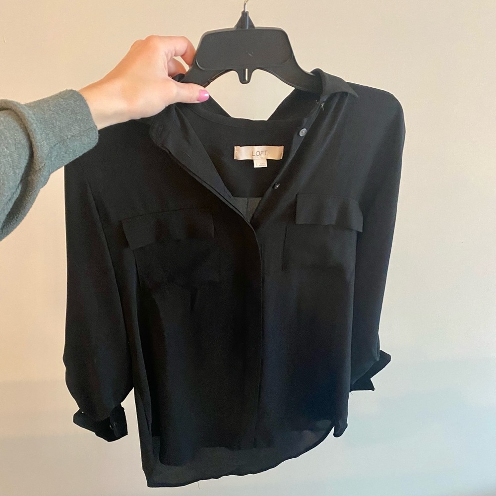 LOFT Black Blouse
